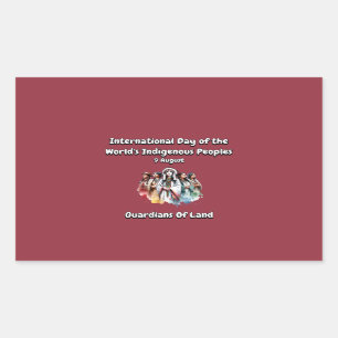 Internationaler Tag der autochthonen Bevölkerungsg Rechteckiger Aufkleber