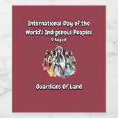 Internationaler Tag der autochthonen Bevölkerungsg Weinetikett (Einzelnes Label)