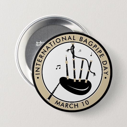 Internationaler Tag der Bagpipe Button (Vorne & Hinten)