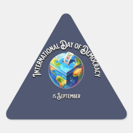 Internationaler Tag der Demokratie. 15. September Dreieckiger Aufkleber