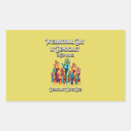 Internationaler Tag der Demokratie. Rechteckiger Aufkleber