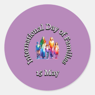 Internationaler Tag der Familien: 15. Mai Runder Aufkleber