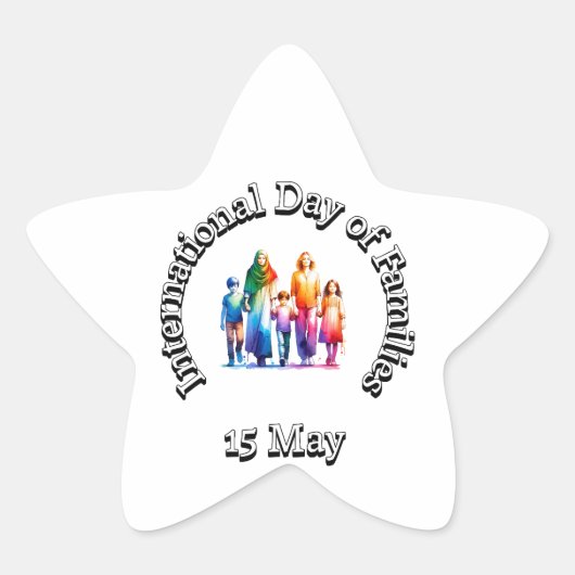 Internationaler Tag der Familien: 15. Mai Stern-Aufkleber (Vorderseite)