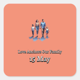 Internationaler Tag der Familien Quadratischer Aufkleber