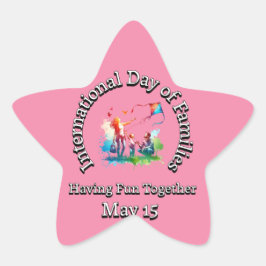 Internationaler Tag der Familien: Spaß zusammen ha Stern-Aufkleber