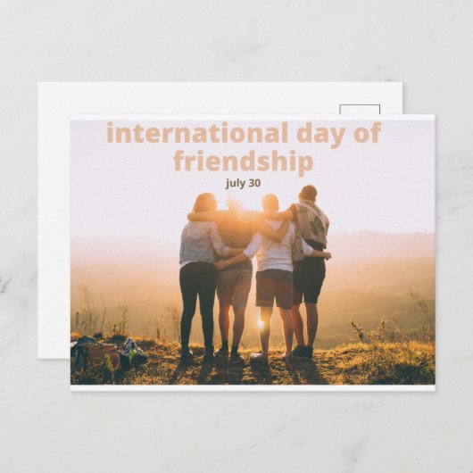 Internationaler Tag der Freundschaft Postkarte (Vorne/Hinten)