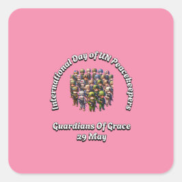 Internationaler Tag der Friedenstruppen der Verein Quadratischer Aufkleber