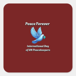 Internationaler Tag der Friedenstruppen der Verein Quadratischer Aufkleber