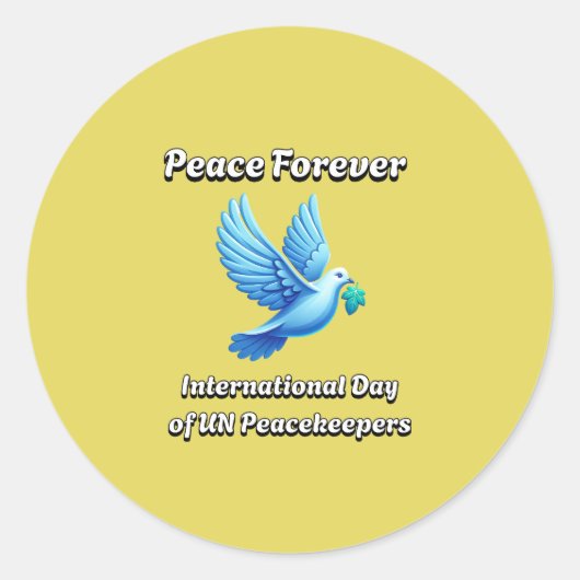 Internationaler Tag der Friedenstruppen der Verein Runder Aufkleber (Vorderseite)