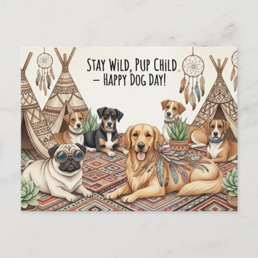 Internationaler Tag der Hunde Postkarte (Vorderseite)