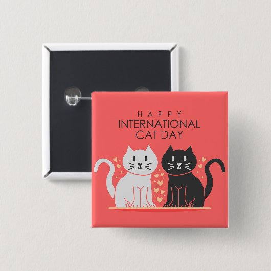Internationaler Tag der Katze Button (Vorne & Hinten)