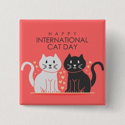 Internationaler Tag der Katze Button (Vorderseite)