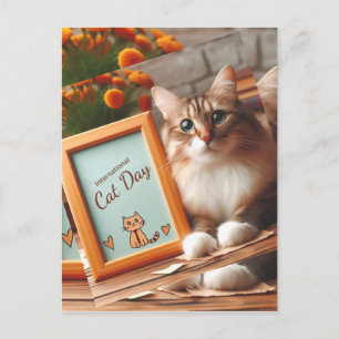 Internationaler Tag der Katze Einladungspostkarte