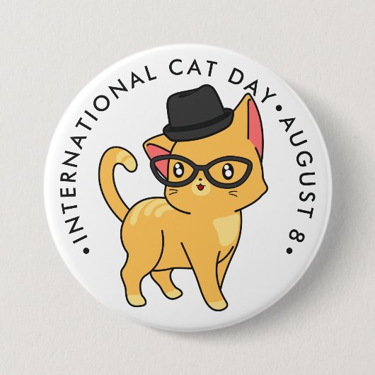 Internationaler Tag der Katze, Hipster Button (Vorderseite)