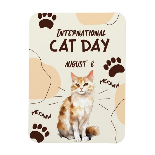 Internationaler Tag der Katze Magnet (Vertikal)
