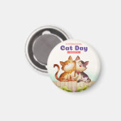Internationaler Tag der Katze Magnet (Vorderseite/Rückseite)