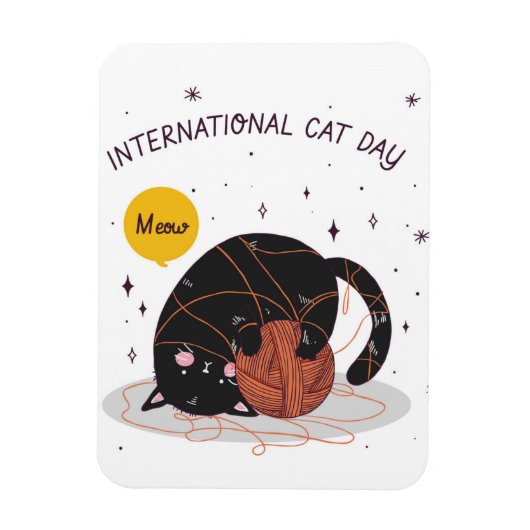 Internationaler Tag der Katze Magnet (Vertikal)