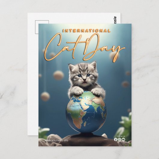 Internationaler Tag der Katze Postkarte (Vorne/Hinten)
