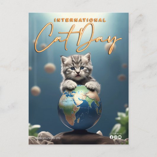 Internationaler Tag der Katze Postkarte (Vorderseite)