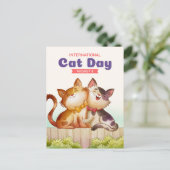 Internationaler Tag der Katze Postkarte (Stehend Vorderseite)