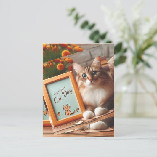 Internationaler Tag der Katze Postkarte (Stehend Vorderseite)