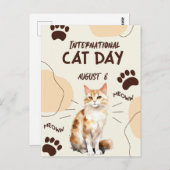 Internationaler Tag der Katze Postkarte (Vorne/Hinten)