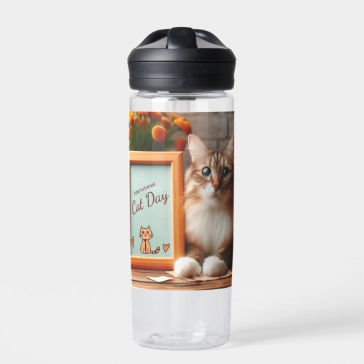 Internationaler Tag der Katze Trinkflasche (Vorderseite)