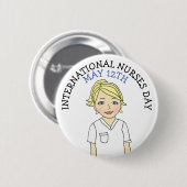 Internationaler Tag der Krankenschwestern am 12. M Button (Vorne & Hinten)