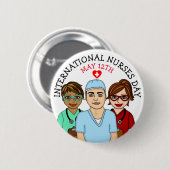 Internationaler Tag der Krankenschwestern am 12. M Button (Vorne & Hinten)