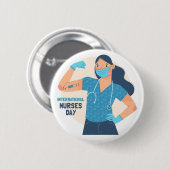 Internationaler Tag der Krankenschwestern | Kranke Button (Vorne & Hinten)
