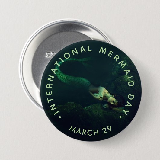 Internationaler Tag der Meerjungfrau Button (Vorne & Hinten)
