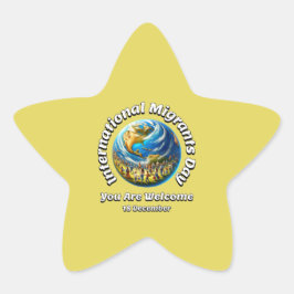 Internationaler Tag der Migranten. 18 Dezember Stern-Aufkleber