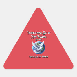 Internationaler Tag der Nicht-Gewalt. Respekt. Dreieckiger Aufkleber