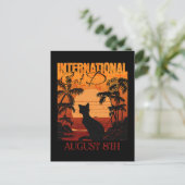 Internationaler Tag der Retro Sunset Postkarte (Stehend Vorderseite)
