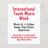 Internationaler Tag der Teach Music Week Flyer (Hinten)