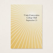 Internationaler Tag der Visitenkarte des Friedens (Rückseite)