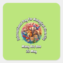 Internationaler Tag des biologischen Diversity: 22 Quadratischer Aufkleber