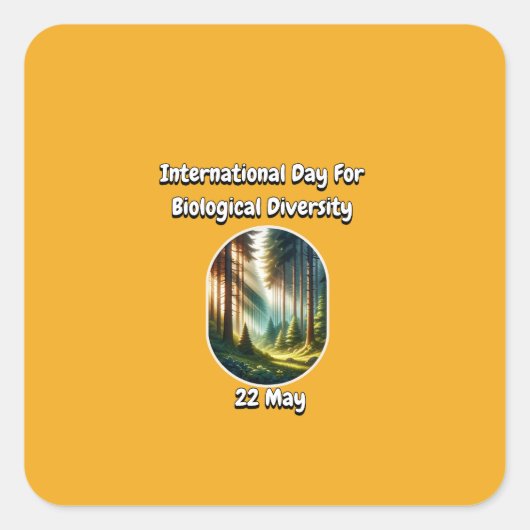 Internationaler Tag des biologischen Diversity Quadratischer Aufkleber (Vorderseite)