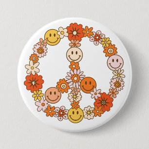 Internationaler Tag des Friedens-Liebes-Blume Button