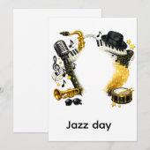 Internationaler Tag des Jazz Einladung (Vorne/Hinten)