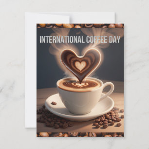 Internationaler Tag des Kaffees Mitteilungskarte