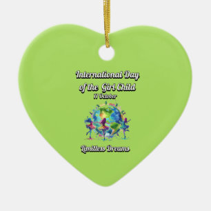 Internationaler Tag des Mädchens. Limitlose Träume Keramik Ornament