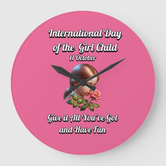 Internationaler Tag des Mädchens. Spaß haben Große Wanduhr (Vorderseite)