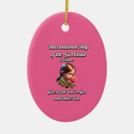 Internationaler Tag des Mädchens. Spaß haben Keramik Ornament