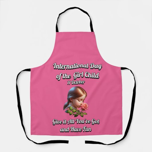 Internationaler Tag des Mädchens. Spaß haben Schürze (Vorderseite)