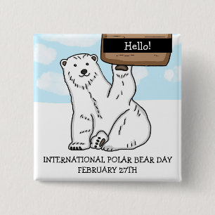 Internationaler Tag des Polarbären am 27. Februar Button
