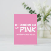 Internationaler Tag des Rosa Postkarte (Stehend Vorderseite)