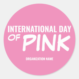 Internationaler Tag des Rosa Runder Aufkleber