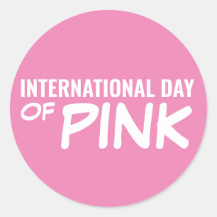 Internationaler Tag des Rosa Runder Aufkleber