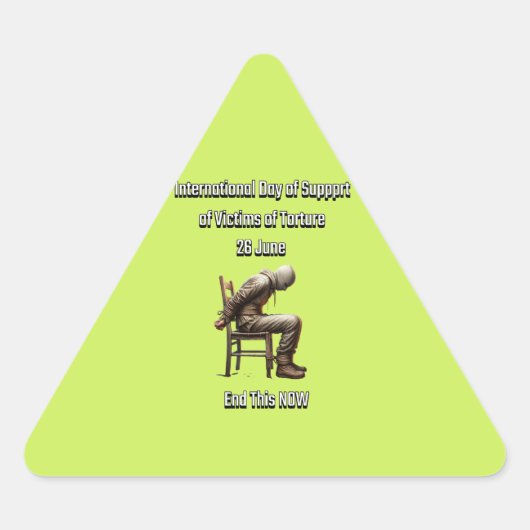 Internationaler Tag zur Unterstützung von Folterop Dreieckiger Aufkleber (Vorderseite)